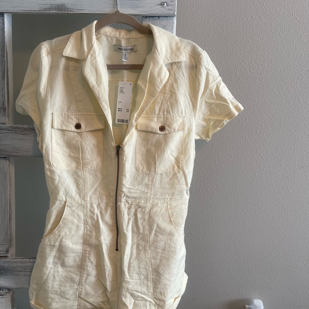 Urban Outfitters Cream Button-Up Shirt
